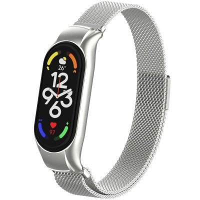Ремінець Milanese Loop Design для Xiaomi Mi Band 7 Silver