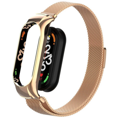 Ремінець Milanese Loop Design для Xiaomi Mi Band 7 Pink Gold