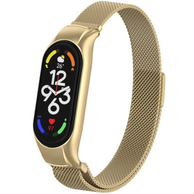 Ремінець Milanese Loop Design для Xiaomi Mi Band 7 Vintage gold