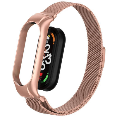 Ремінець Milanese Loop Design для Xiaomi Mi Band 7 Rose Pink