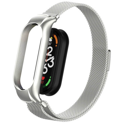 Ремінець Milanese Loop Design для Xiaomi Mi Band 8 / Band 9 (China) / 10 Silver