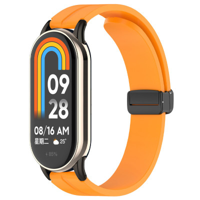 Ремінець Line Magnetic для Xiaomi Mi Band 9/8/10 Помаранчевий / Orange