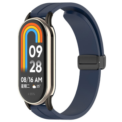 Ремінець Line Magnetic для Xiaomi Mi Band 9/8/10 Синій / Dark Blue