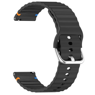 Силіконовий ремінець Wavy для Smart Watch 20mm Black