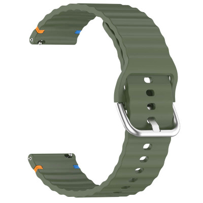 Силіконовий ремінець Wavy для Smart Watch 22mm Dark Olive Силіконовий ремінець Wavy для Smart Watch 22mm Dark Olive