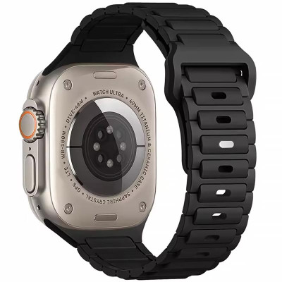 Силіконовий ремінець Defense для Apple Watch 42(ser.1-3)/44/45/46/49mm Black