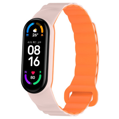 Ремінець Dual-color Magnetic для Xiaomi Mi Band 7/6/5/4/3 Light Pink / Lilac Blue