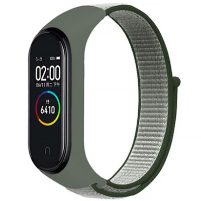 Ремінець Nylon New для Xiaomi Mi Band 3/4/5/6/7 Dark Olive / Green