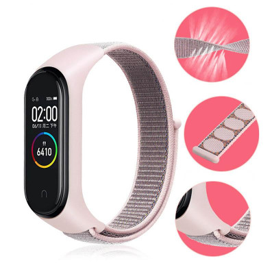 Ремінець Nylon New для Xiaomi Mi Band 3/4/5/6/7 Pink Sand