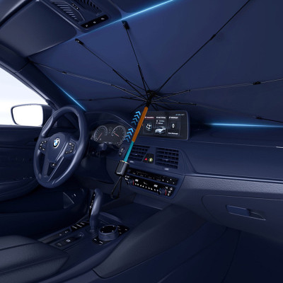 Сонцезахисна парасолька для автомобіля (1.40x0.80m) Black