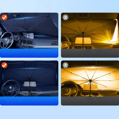 Сонцезахисна парасолька для автомобіля (1.40x0.80m) Black