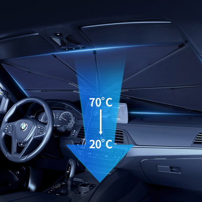 Сонцезахисна парасолька для автомобіля (1.40x0.80m) Black