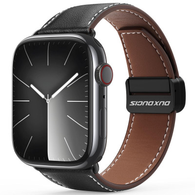 Ремінець Dux Ducis Genuine Leather для Apple Watch 38/40/41/42mm(ser.10) Black