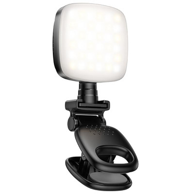 Портативна лампа для селфі Hoco K28 Square Selfie Light 200 mAh Black