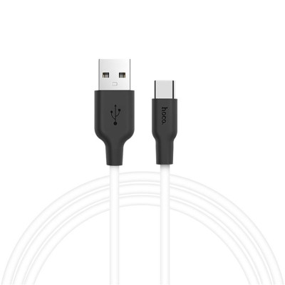 Дата кабель Hoco X21 Silicone Type-C Cable (1m) Чорний / Білий