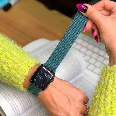 Ремінець Nylon для Apple Watch 42(ser.1-3)/44/45/46/49mm Зелений / Pine green Ремінець Nylon для Apple Watch 42(ser.1-3)/44/45/46/49mm Зелений / Pine green