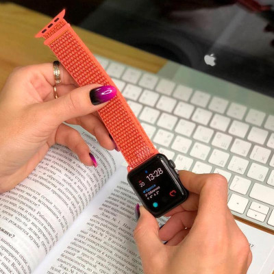 Ремінець Nylon для Apple Watch 42(ser.1-3)/44/45/46/49mm Помаранчевий / Orange Ремінець Nylon для Apple Watch 42(ser.1-3)/44/45/46/49mm Помаранчевий / Orange
