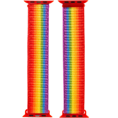Ремінець Nylon для Apple Watch 38/40/41/42mm(ser.10) Різнокольоровий / Rainbow
