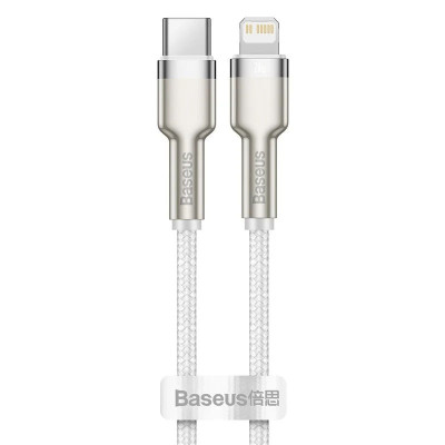 Дата кабель Baseus Cafule Metal Type-C to Lightning PD20W (2m) (CATLJK-B) Білий