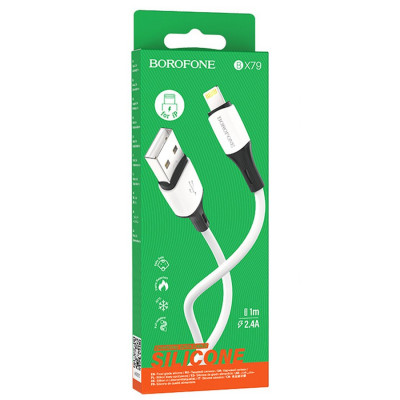 Дата кабель Borofone BX79 USB to Lightning (1m) Білий Дата кабель Borofone BX79 USB to Lightning (1m) Білий