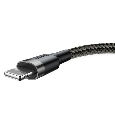 Дата кабель Baseus Cafule USB to Lightning 1.5A (2m) (CALKLF-C) Сірий / Чорний