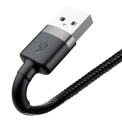 Дата кабель Baseus Cafule USB to Lightning 1.5A (2m) (CALKLF-C) Сірий / Чорний