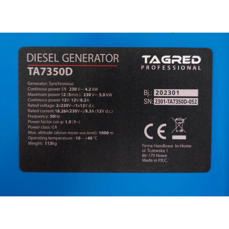 Дизельний генератор TAGRED TA7350D