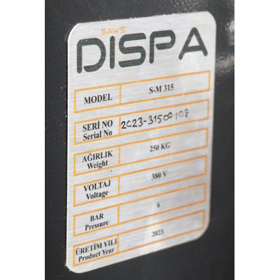 Дискова пила по металу з пневмо-затиском Dispa Makina S-M 315