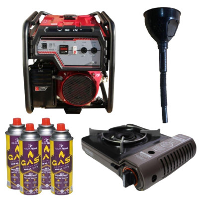 Бензиновий генератор EF Power YH9500-IV + газова плитка Orcamp CK-505 + 4 газові картриджі 400 мл