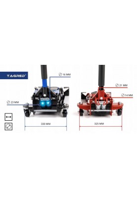 Двопоршневий низькопрофільний домкрат TAGRED TA288