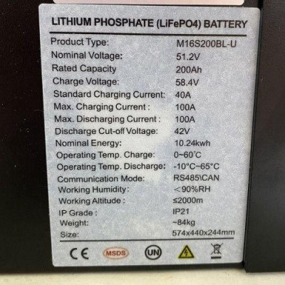 Акумуляторна батарея LiFePO4 51.2V 200 Ah