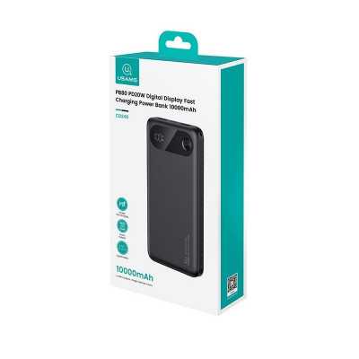 Зовнішній акумулятор Usams CD249 PB80 PD20W Digital Display Fast Charging 10000mAh White (10KCD24902) Зовнішній акумулятор Usams CD249 PB80 PD20W Digital Display Fast Charging 10000mAh White (10KCD24902)