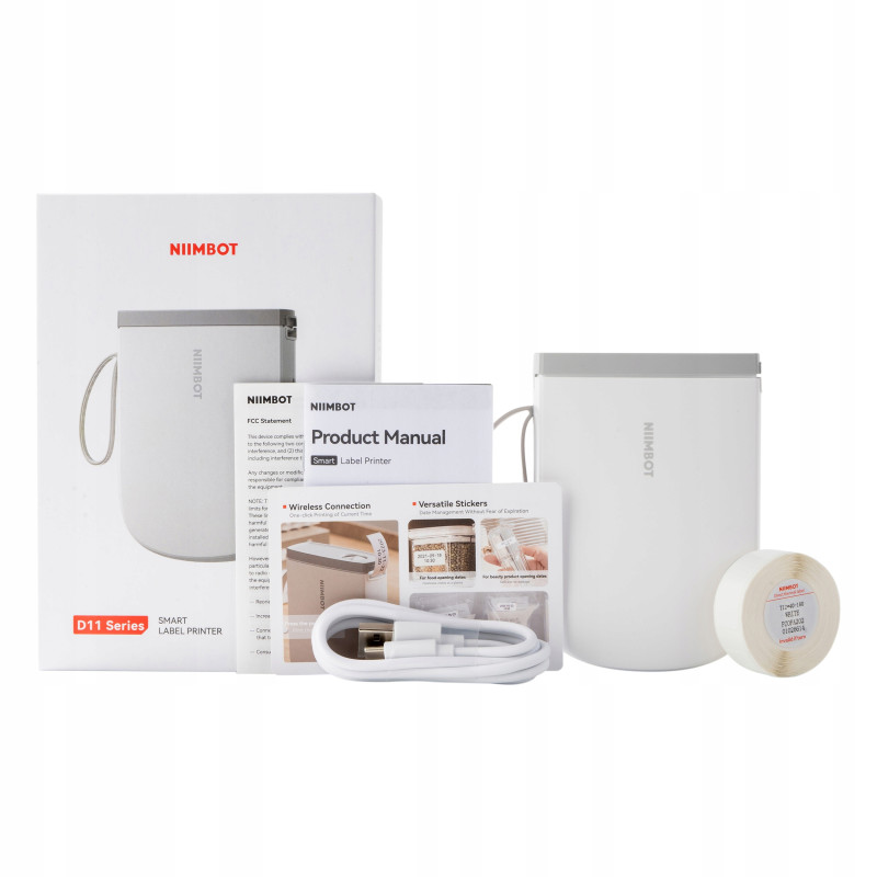 Термопринтер для друку наклейок NIIMBOT D11_H White (1AA57281601)