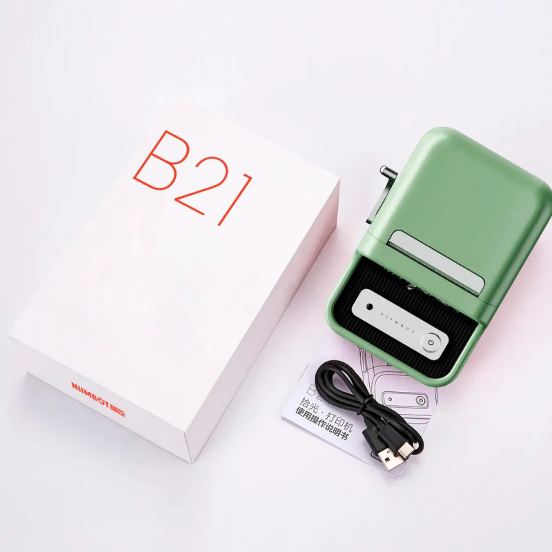 Термопринтер для друку наклейок NIIMBOT B21S Green (1AC19031602) (1AC19031602)