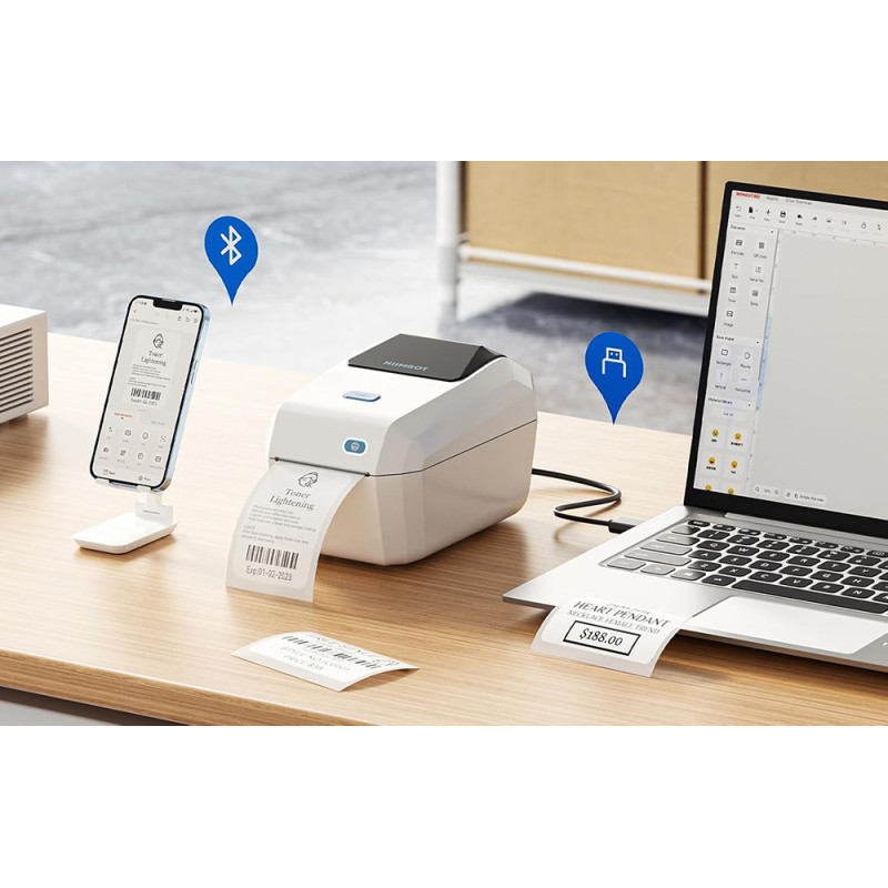 Термопринтер для друку наклейок NIIMBOT K3_W Lvory white (1AE10271603) (1AE10271603)