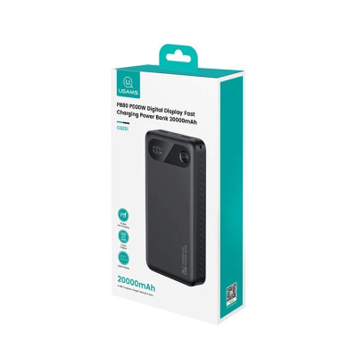 Зовнішній акумулятор Usams CD251 PB80 PD20W Digital Display Fast Charging 20000mAh White (20KCD25102)