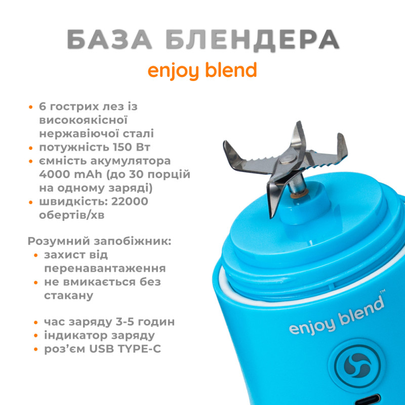 Портативний блендер ENJOY BLEND 63738318 голубий (63738318)