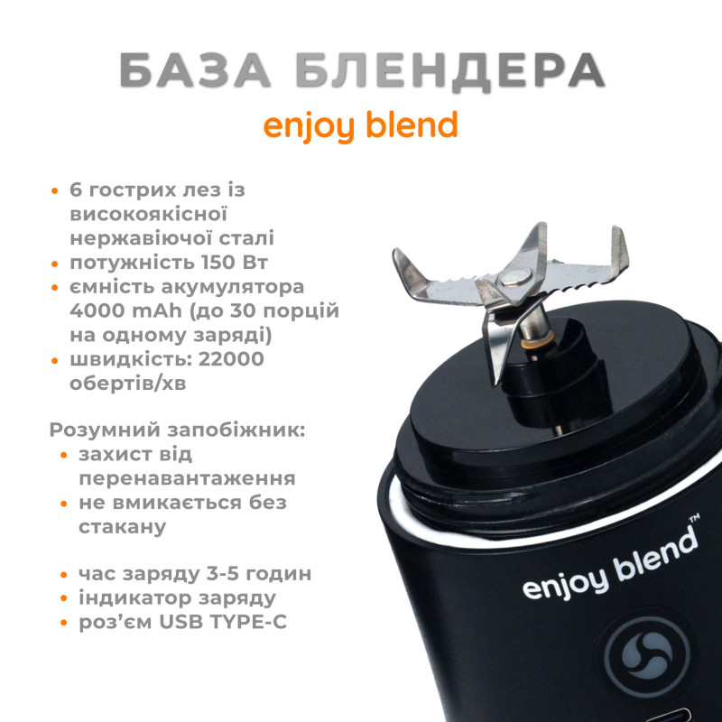 Портативний блендер ENJOY BLEND 63802307 чорний (63802307)