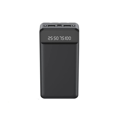 Зовнішній акумулятор XO PR164 Power bank with emergency lights, charging cable (Micro, TYPE-C, Lightning) 30000mAh Black (6920680829828)