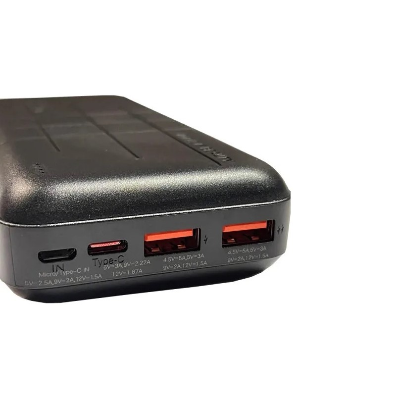 Зовнішній акумулятор XO PR188 fast charge light display PD20W+QC22.5W 20000mAh Black (6920680832002)