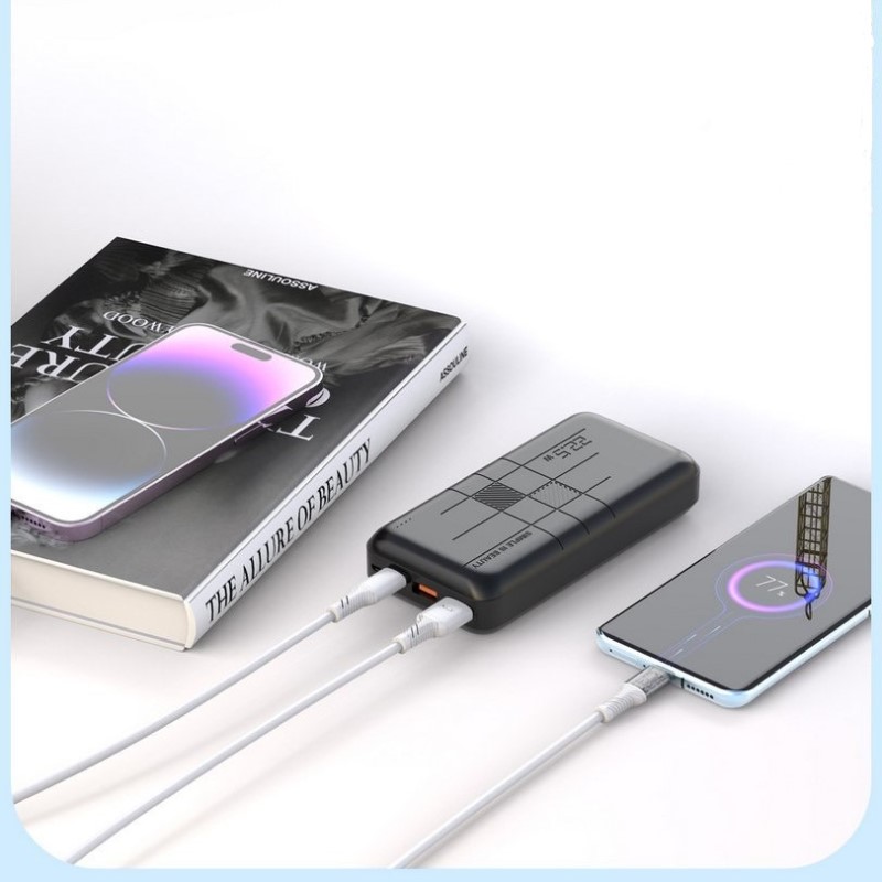 Зовнішній акумулятор XO PR188 fast charge light display PD20W+QC22.5W 20000mAh Black (6920680832002)