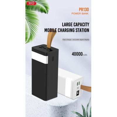 Зовнішній акумулятор XO PR130 40000mAh PD20W+USB QC 22.5W Black (6920680876846) Зовнішній акумулятор XO PR130 40000mAh PD20W+USB QC 22.5W Black (6920680876846)