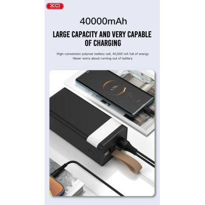 Зовнішній акумулятор XO PR130 40000mAh PD20W+USB QC 22.5W Black (6920680876846) Зовнішній акумулятор XO PR130 40000mAh PD20W+USB QC 22.5W Black (6920680876846)