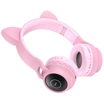 Бездротові накладні навушники HOCO W27 Cat ear wireless headphones Pink (6931474718464)