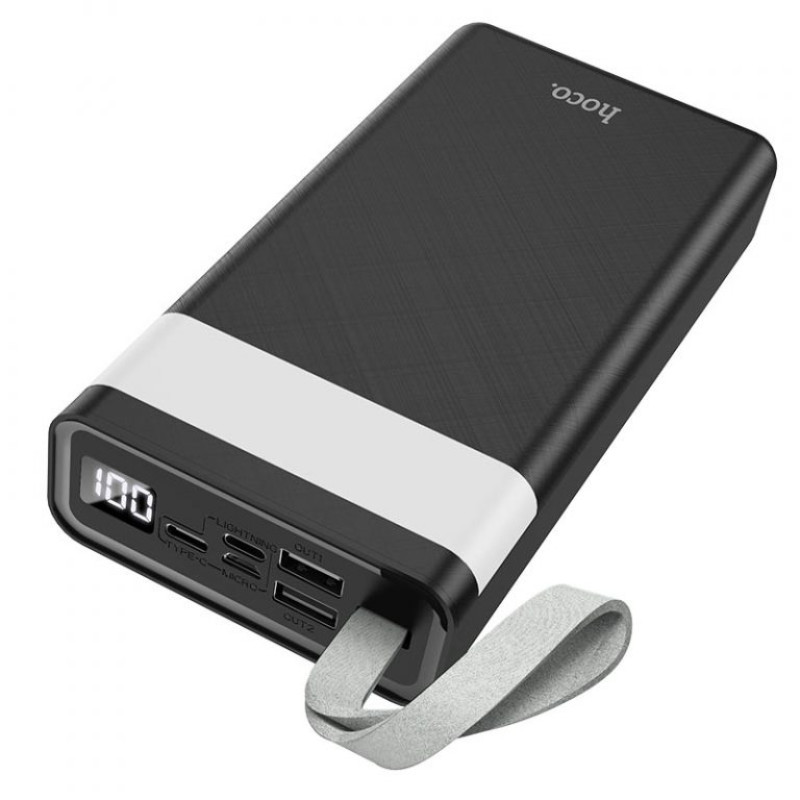 Зовнішній акумулятор HOCO J73 Powerful desk lamp power bank(30000mAh) Black (6931474739414)