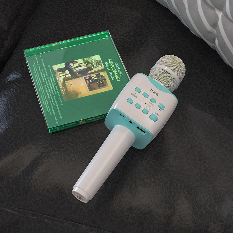Портативна колонка-мікрофон HOCO BK5 Cantando karaoke microphone 5W Blue (6931474742308)