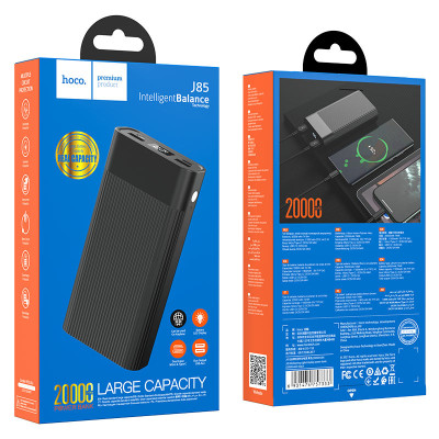 Зовнішній акумулятор HOCO J85 Wellspring digital display power bank(20000mAh) Black (6931474757333)