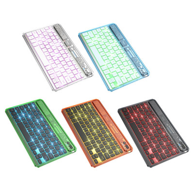 Клавіатура HOCO S55 Transparent Discovery edition wireless BT keyboard Dark Night Black (6931474778857)