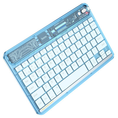 Клавіатура HOCO S55 Transparent Discovery edition wireless BT keyboard(English version) Ice Blue Mist (6931474778871)