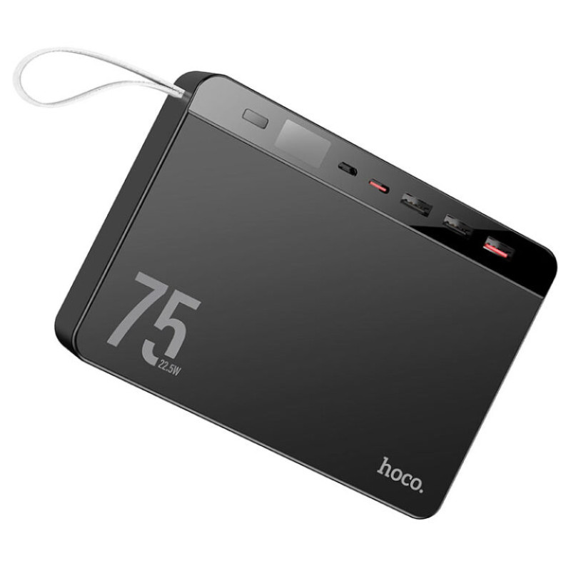 Зовнішній акумулятор HOCO J94 Overlord 22.5W fully compatible power bank(75000mAh) Black (6931474779175)